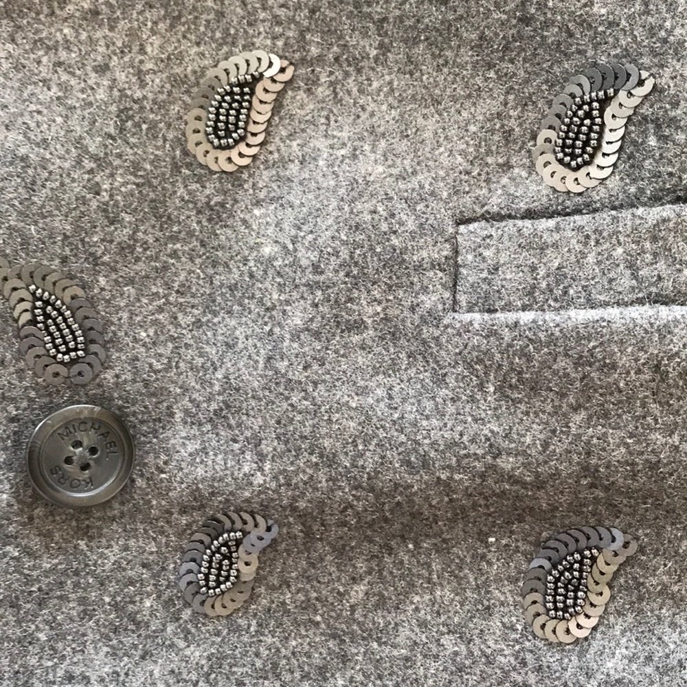 NEW Michael Kors derby embroidered grey coat $695 - Picture 8 of 9